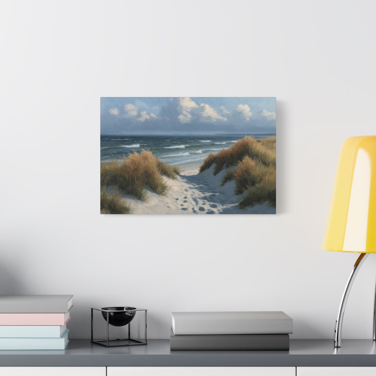 Dunes grises avec oyats et chemin de sable vers la mer du Nord - Art Virtuoso - vue 7/20