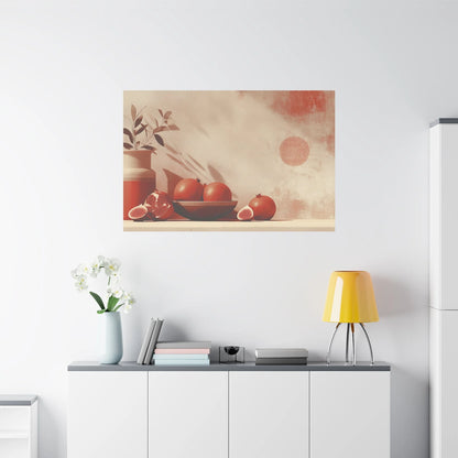 Tableau décoration murale terracotta — nature morte format horizontal