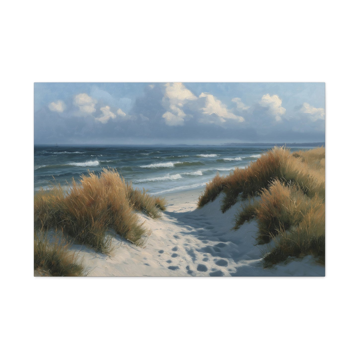 Dunes grises avec oyats et chemin de sable vers la mer du Nord - Art Virtuoso - vue 4/20
