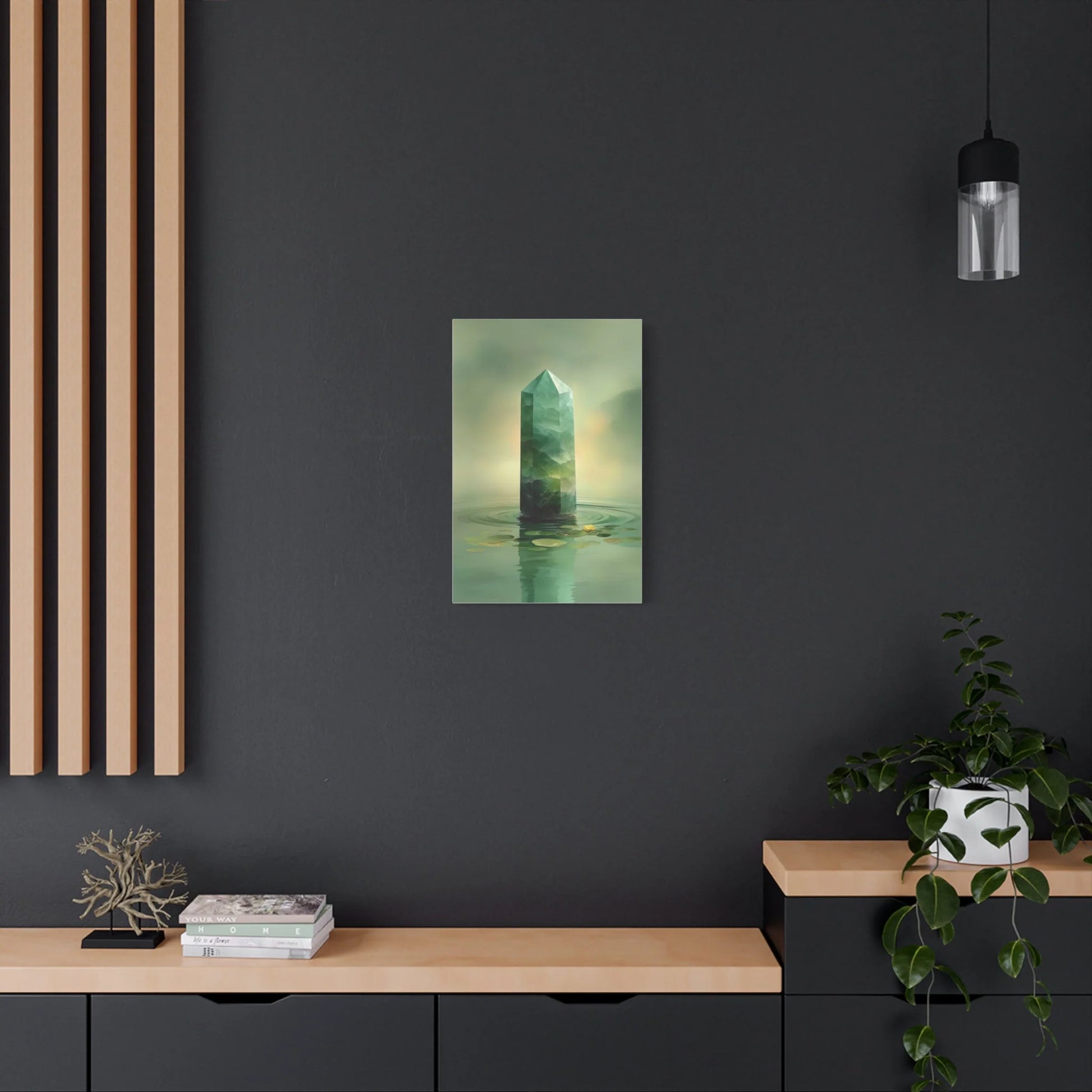 Tableau Détail des facettes du cristal de jade