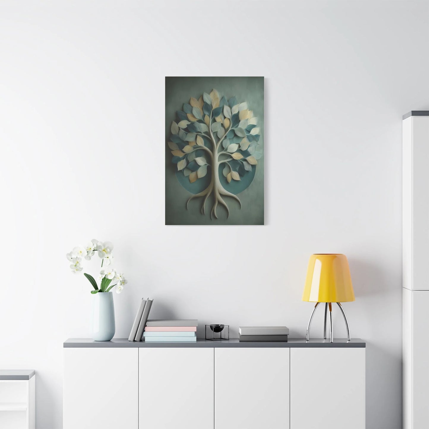 Tableau Tableau arbre de vie vert sauge ambiance zen