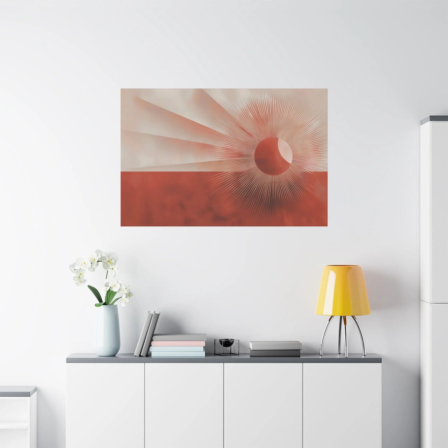 Tableau décoration murale terracotta — éventail format horizontal