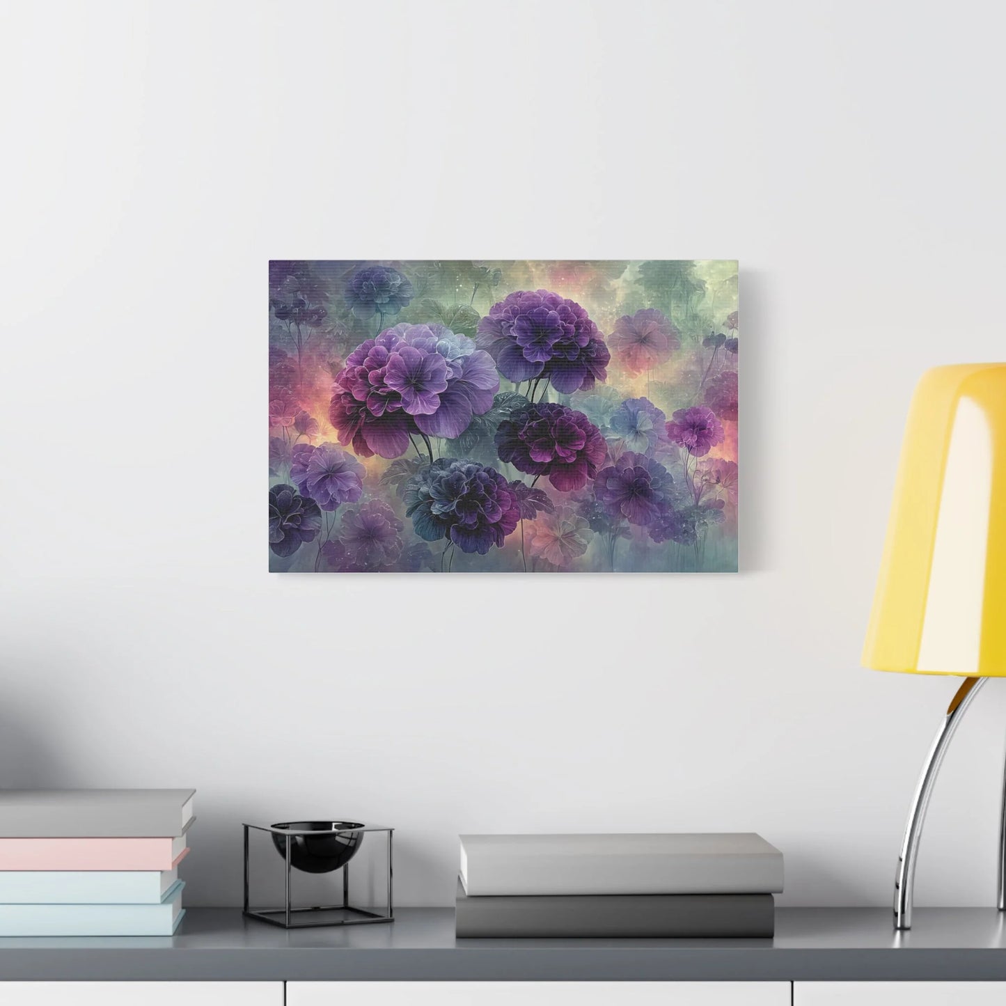 Tableau Hortensia violet dans un hall d'hôtel romantique