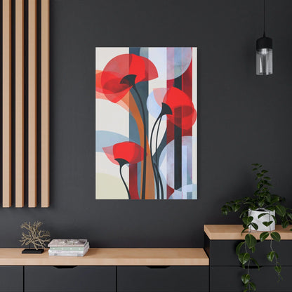 Tableau Coquelicot Minimaliste - Design Scandinave - mise en scène impact maximal