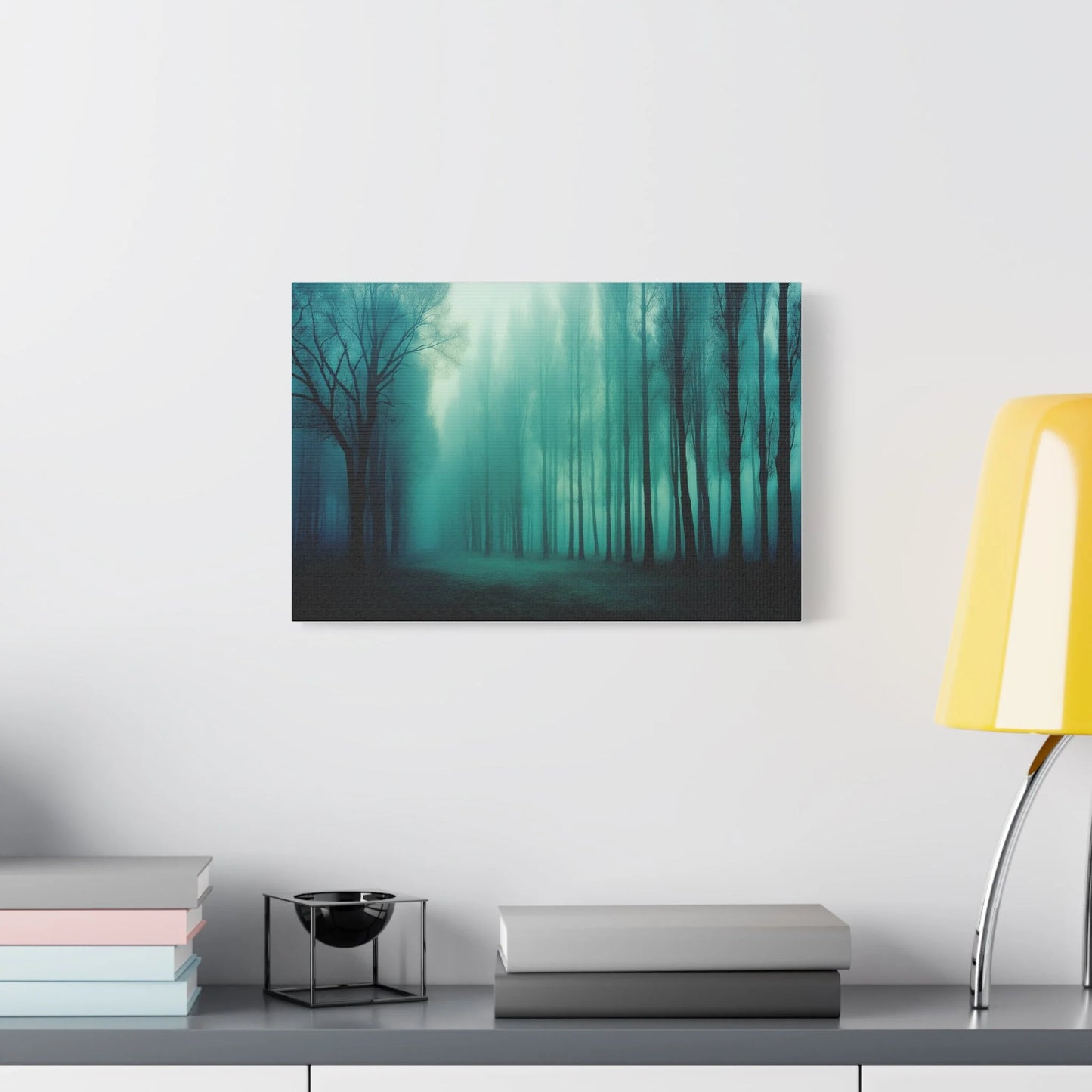 Tableau Sous-bois vert sauge ambiance biophilique