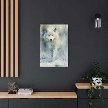 Tableau Loup Blanc - Souffle de Neige - format XXL pièce de réception