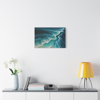 Courants turquoise abstraits vus du ciel avec dentelles d ecume blanche - Art Virtuoso - vue 10/20