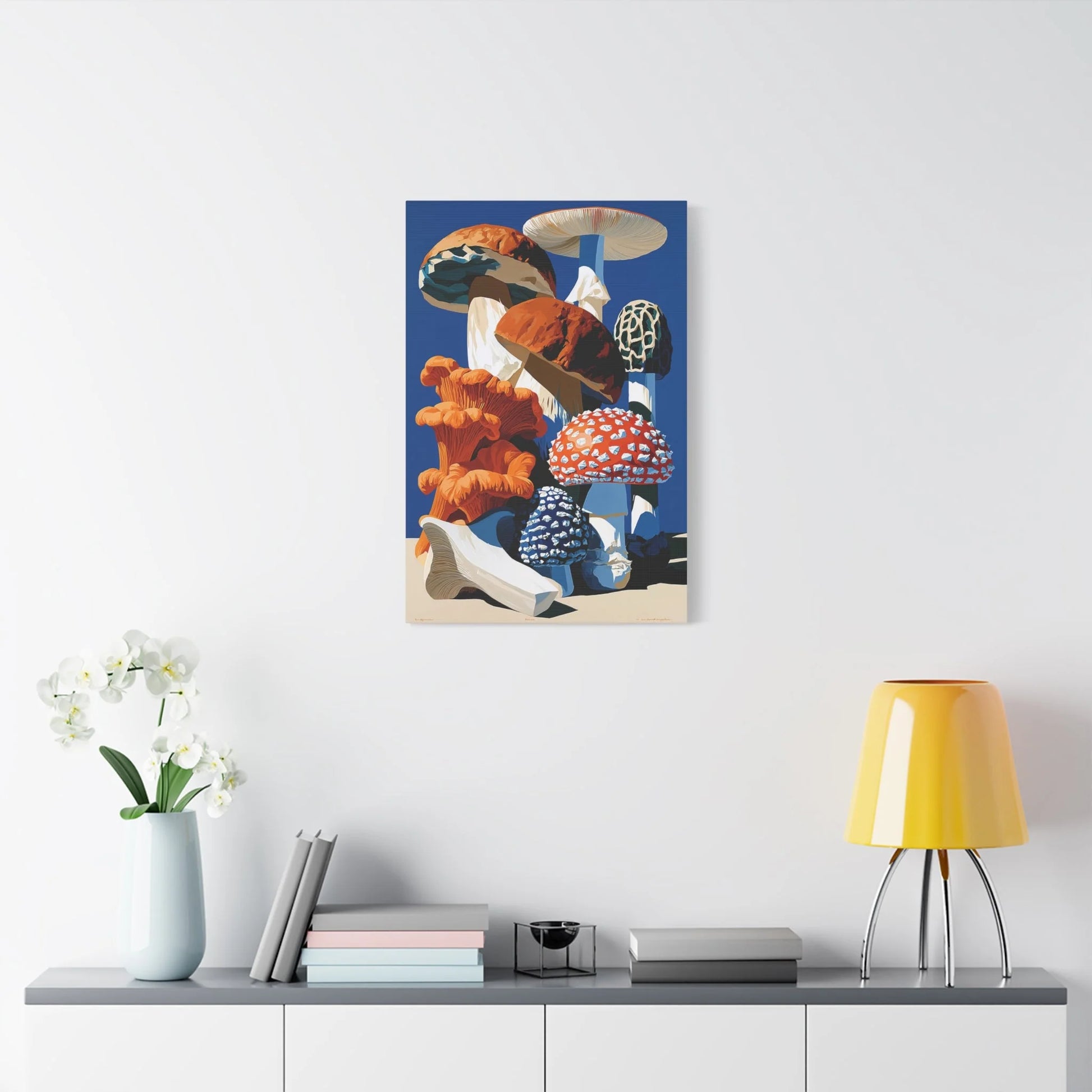 Tableau Nature Morte Planche Botanique Champignons - Cabinet Forestier - grand format salon spacieux