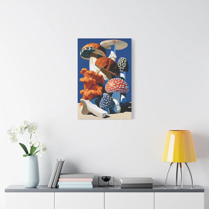 Tableau Nature Morte Planche Botanique Champignons - Cabinet Forestier - grand format salon spacieux