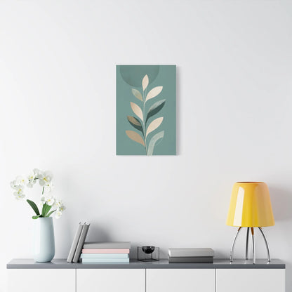 Tableau Botanique épurée vert sauge atmosphère contemporaine