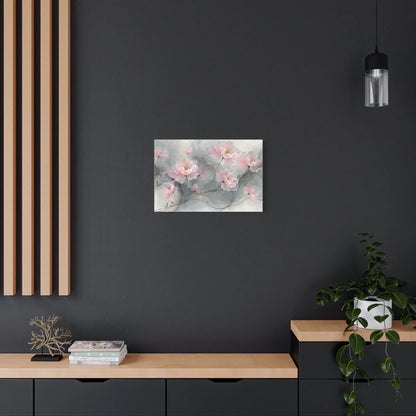 Tableau Détail des pétales rose pâle aux cœurs dorés