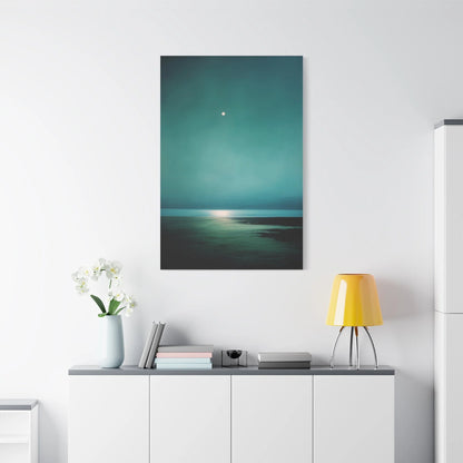 Tableau Clair de lune vert sauge dans un salon contemporain