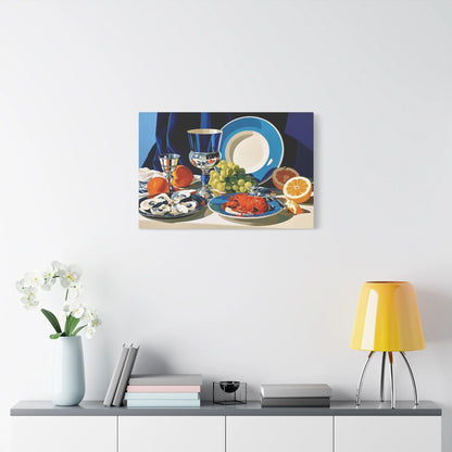 Tableau Nature Morte Flamande - Abondance du Nord - grand format salon spacieux