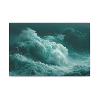Vague monumentale bleue avec grand mur d ecume blanche - Art Virtuoso - vue 2/20