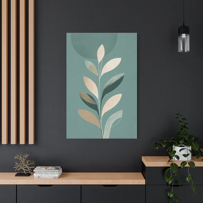 Tableau Minimaliste Vert Sauge - Tige Solaire — Art Virtuoso