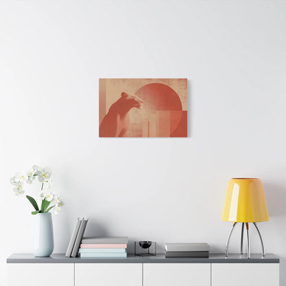 Tableau décoration murale lion dans un salon contemporain