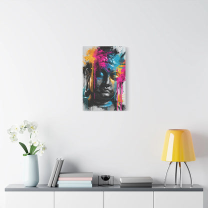 Tableau Bouddha Aquarelle - Splash de Pleine Conscience - ambiance chambre adulte