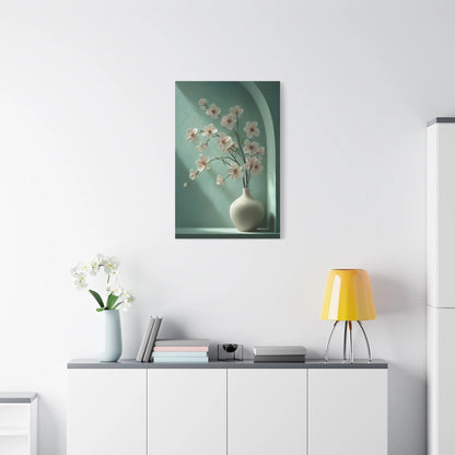 Tableau Tableau cerisier vert sauge ambiance romantique apaisée