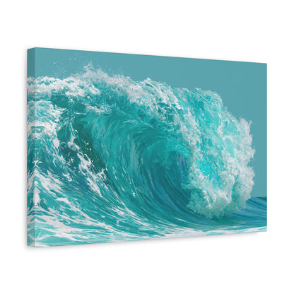 Grande vague turquoise graphique avec rouleau et ecume blanche - Art Virtuoso - vue 6/20