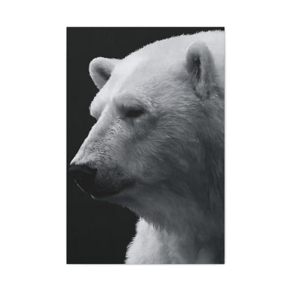 Tableau Ours Polaire Noir et Blanc - Blanc Profond - format XL