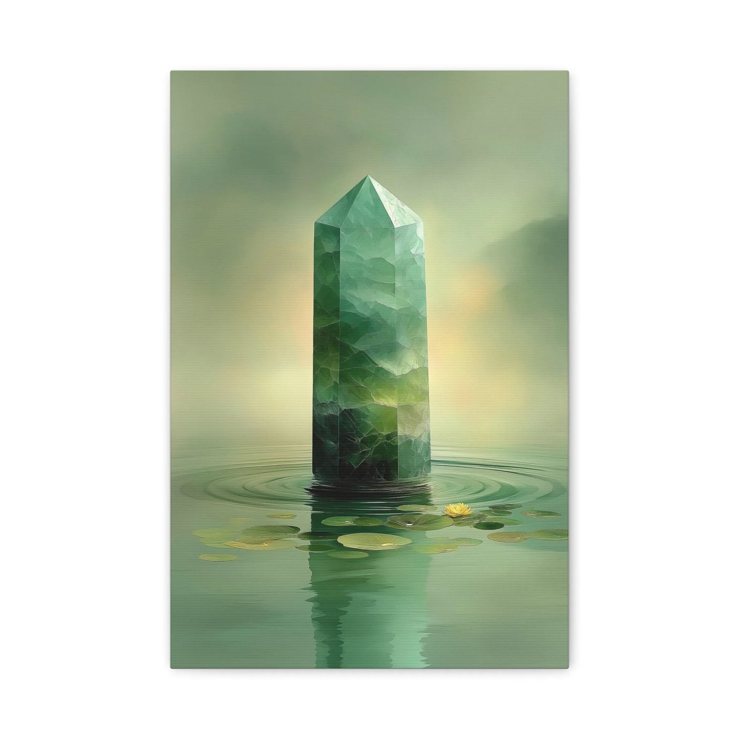 Tableau Cristal Jade Zen - Pilier de Lumière