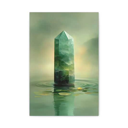 Tableau Cristal Jade Zen - Pilier de Lumière