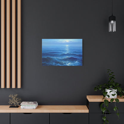 Ocean bleu profond avec vagues et lumiere claire sur l horizon - Art Virtuoso - vue 14/20