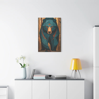 Tableau en Mosaïque Ours Brun Forêt - Gardien Byzantine - ambiance loft haut de plafond