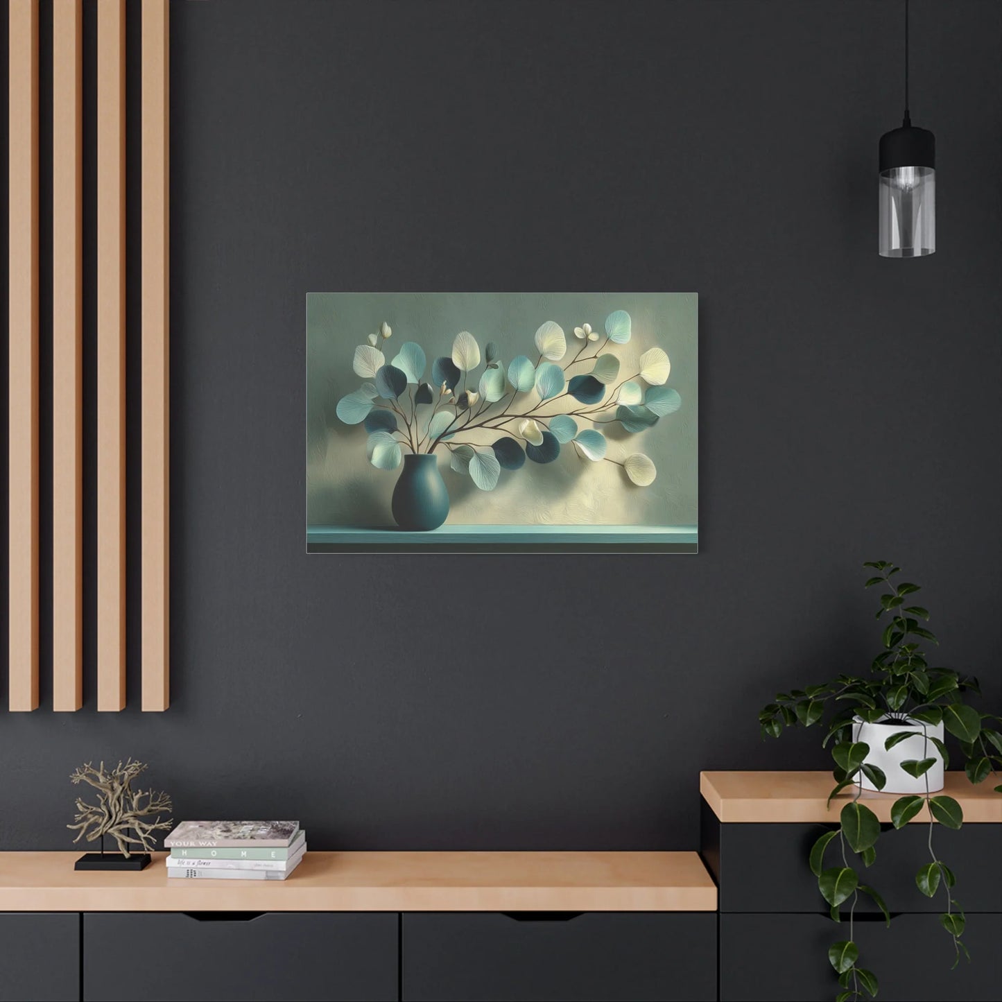 Tableau Bouquet eucalyptus vert sauge atmosphère sophistiquée