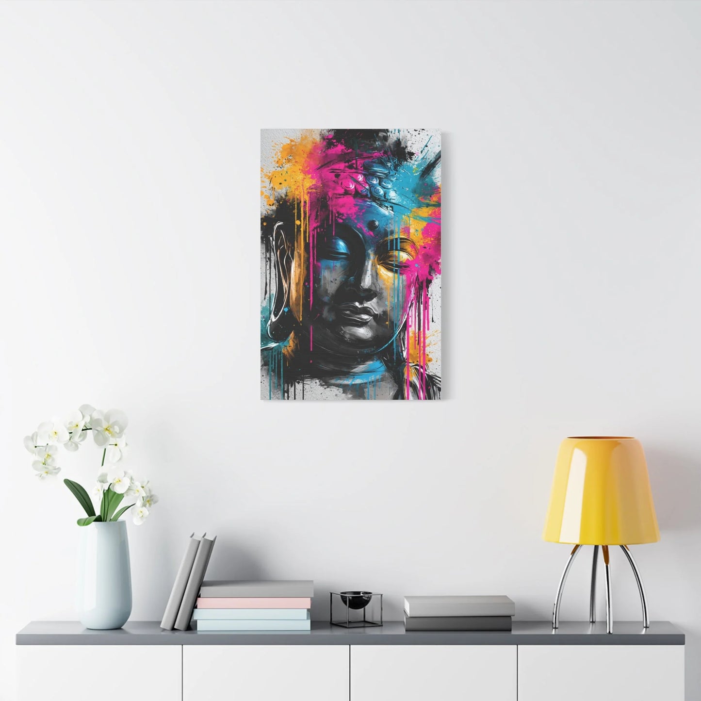 Tableau Bouddha Aquarelle - Splash de Pleine Conscience - grand format salon spacieux