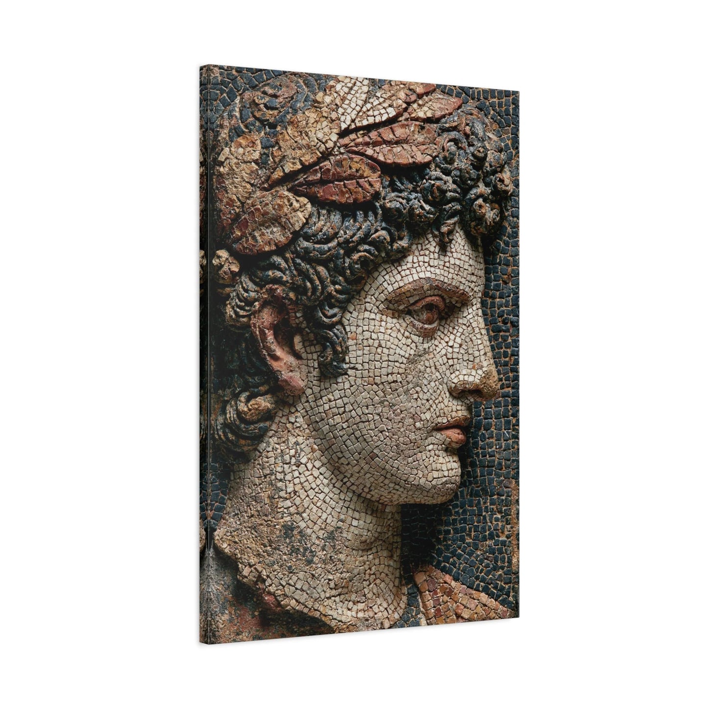 Tableau en Mosaïque Buste Grec Antique - Profil de Marbre - décor mural panoramique