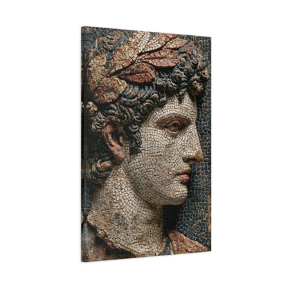 Tableau en Mosaïque Buste Grec Antique - Profil de Marbre - décor mural panoramique
