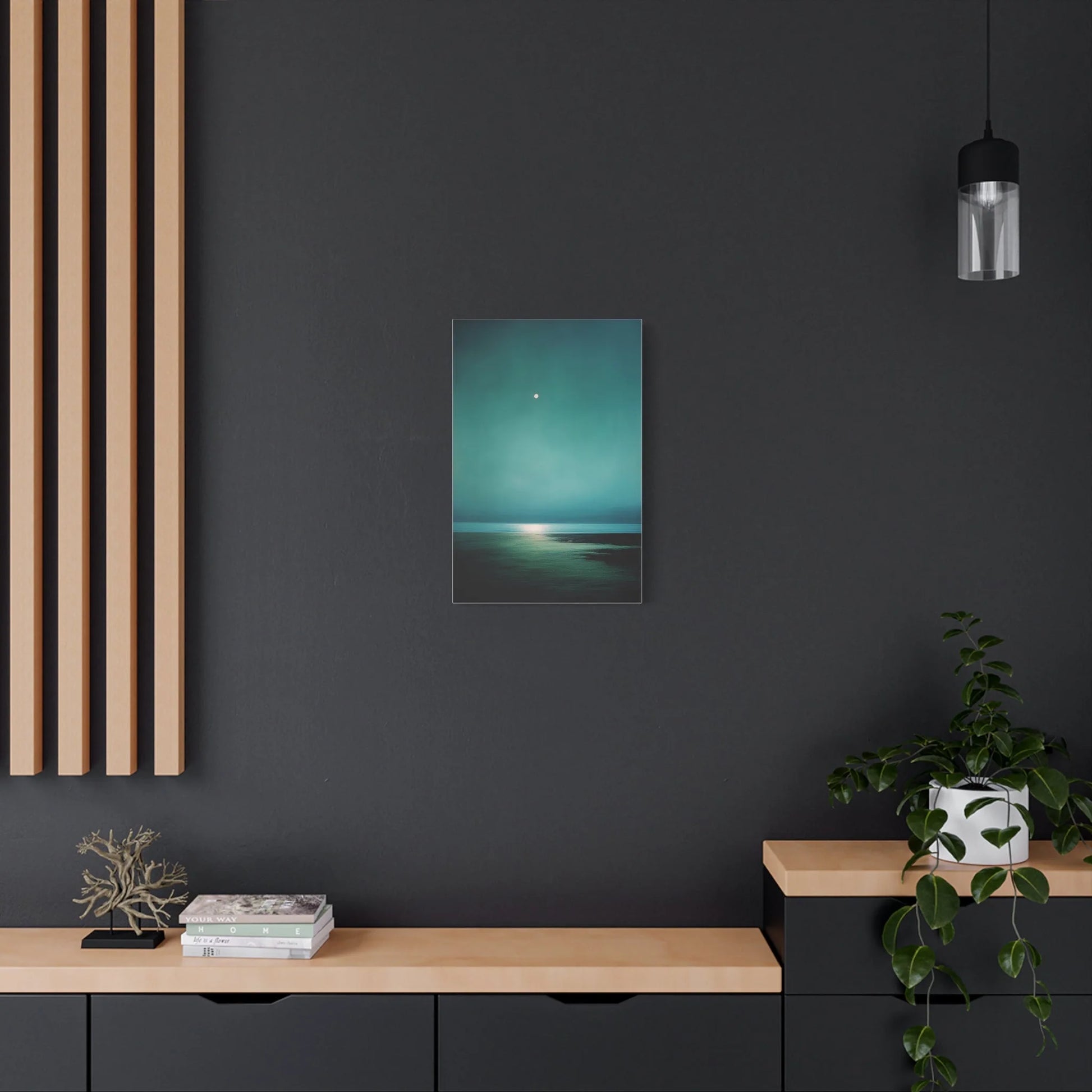 Tableau Détail du reflet argenté de la lune