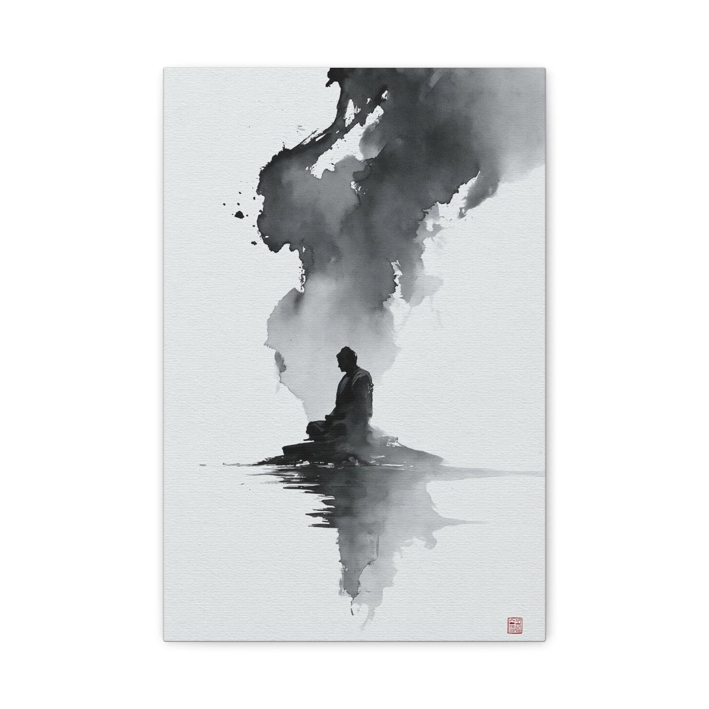 Tableau Calligraphie Bouddhique - Sagesse en Sumi-e