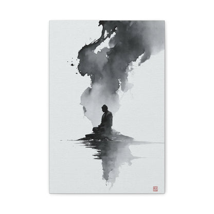 Tableau Calligraphie Bouddhique - Sagesse en Sumi-e