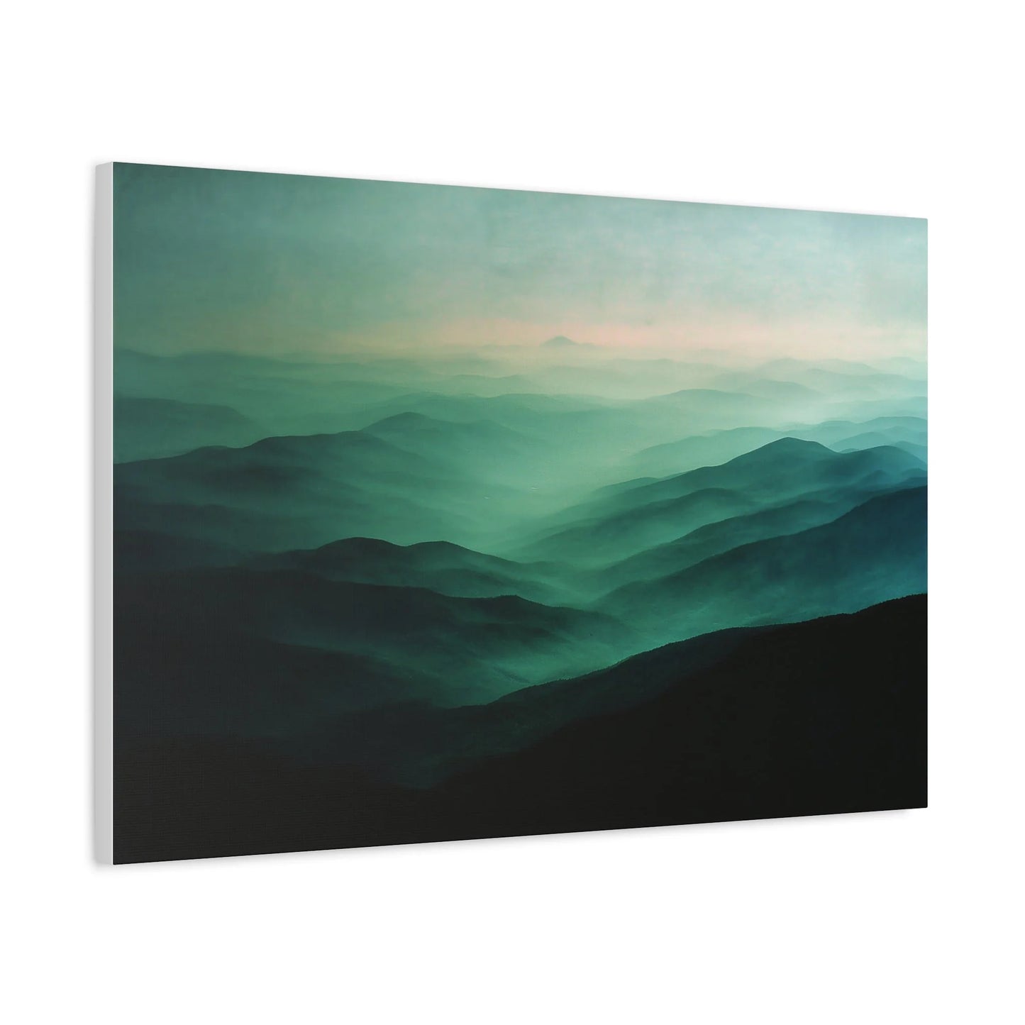 Tableau Vue zoom lueur rosée à l'horizon