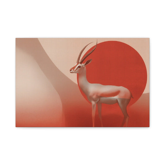 Tableau Gazelle Stylisée Terracotta - Sentinelle du Désert