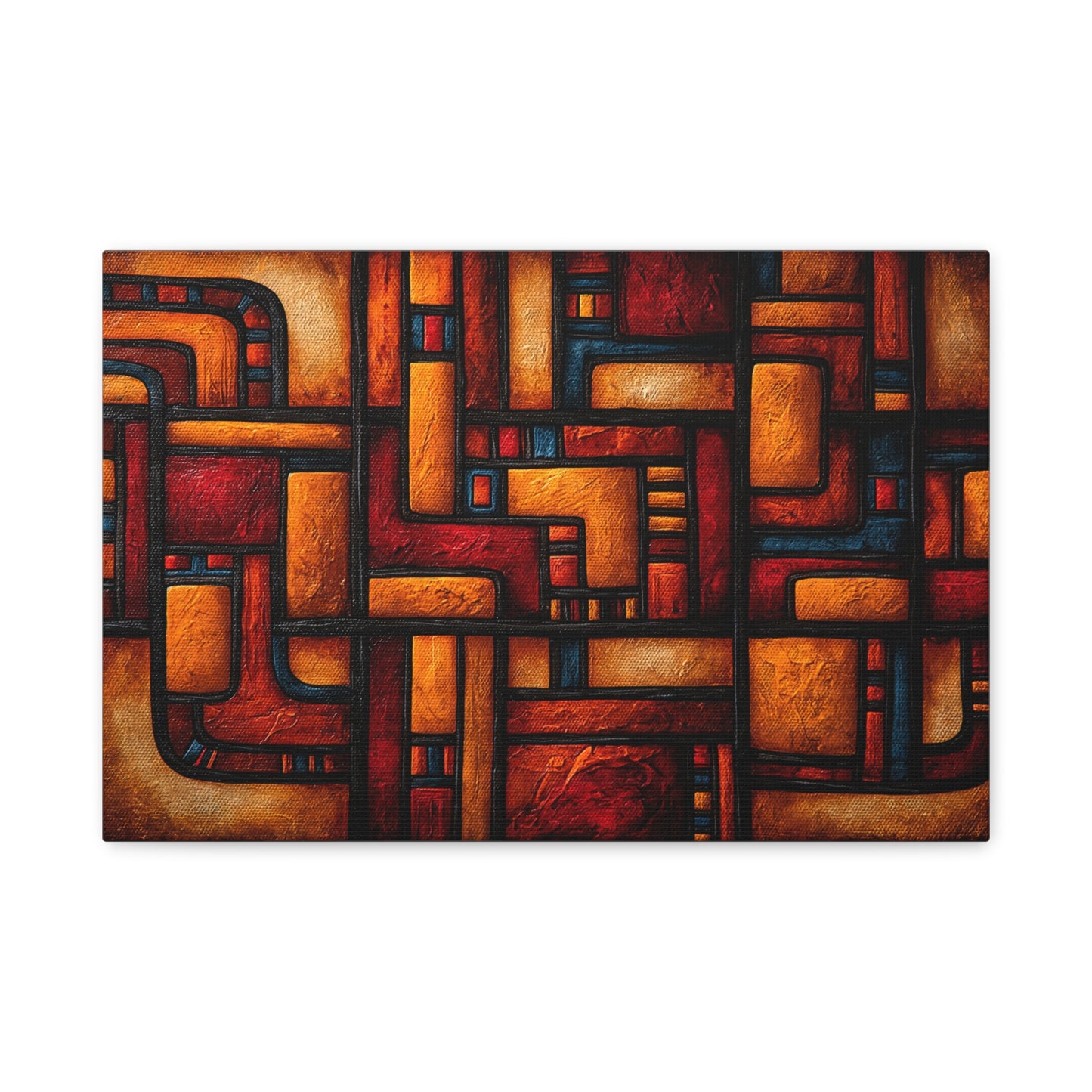 Tableau Africain Imigongo Terracotta - format S - Art Virtuoso