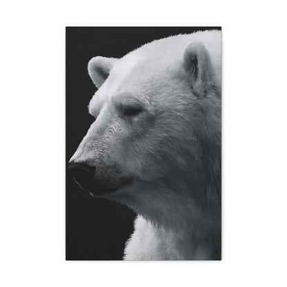 Tableau Ours Polaire Noir et Blanc - Blanc Profond - format M