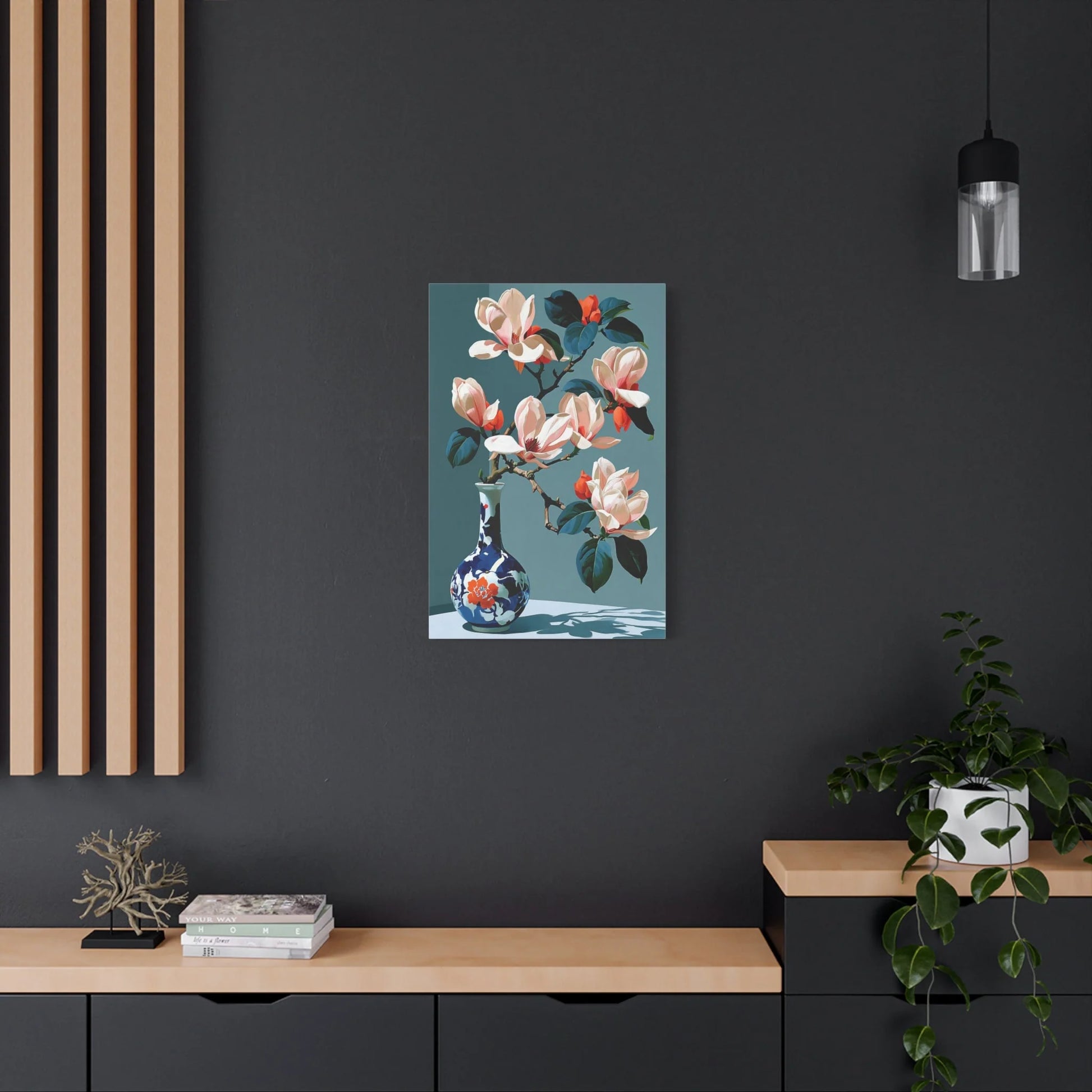 Tableau Nature Morte Magnolia Japonais - Branche en Silence - vue intérieur architecte