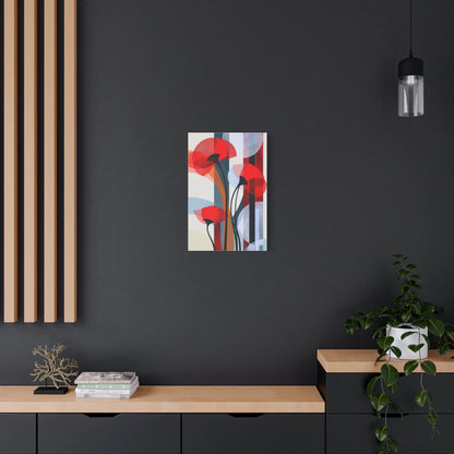 Tableau Coquelicot Minimaliste - Design Scandinave - décor pièce à vivre lumineuse