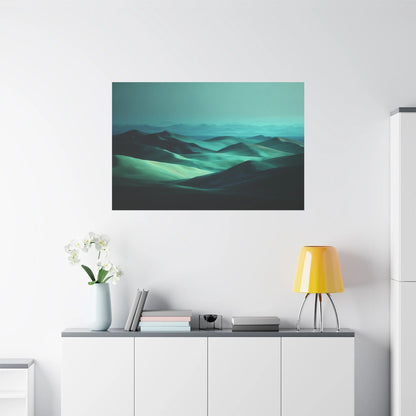 Tableau Dunes vert sauge dans un salon contemporain