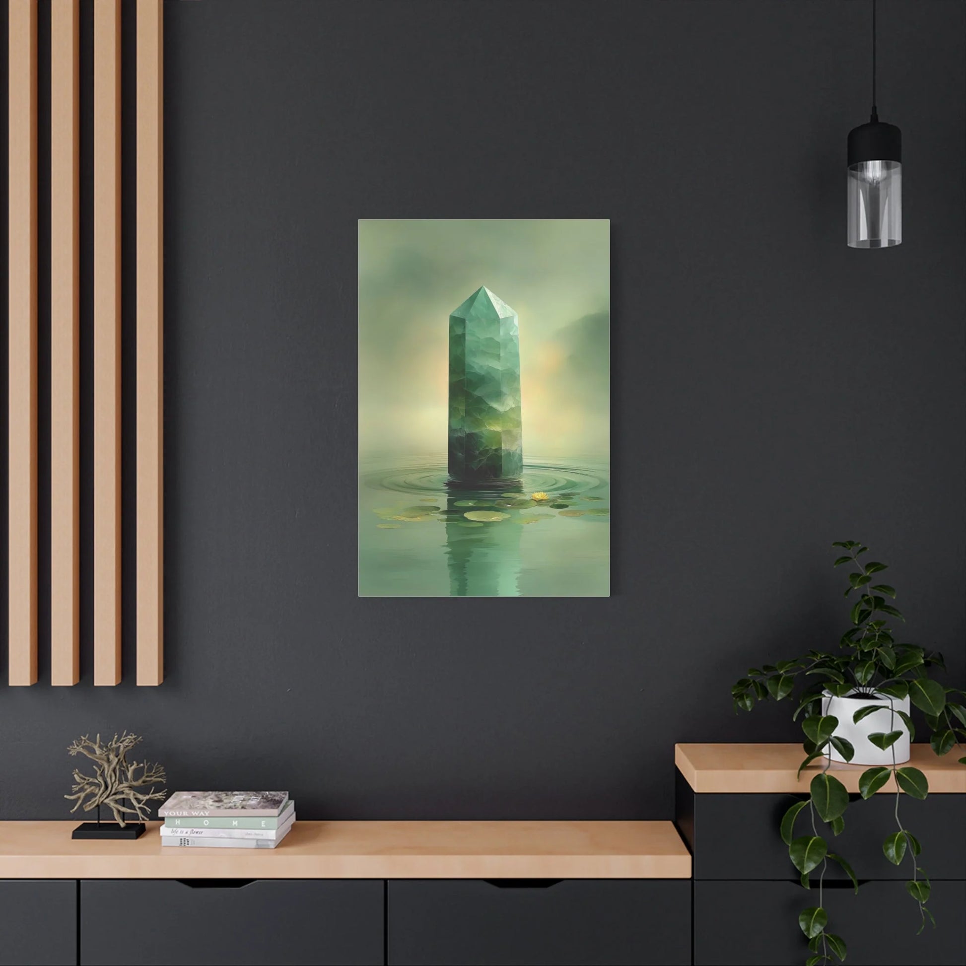 Tableau Pilier jade atmosphère alchimique