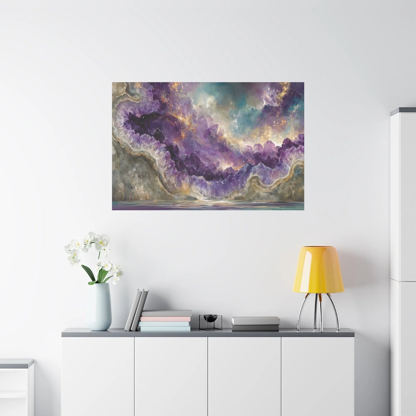 Tableau Améthyste violet dans un salon sophistiqué