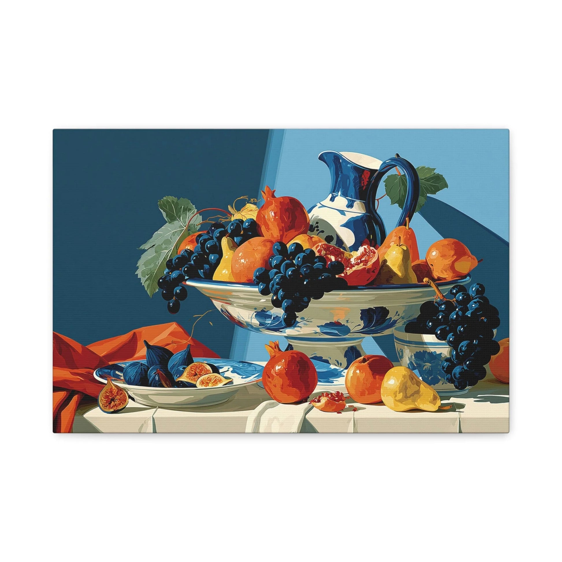 Tableau Nature Morte Fruits Clair-Obscur Caravage - Corbeille Nocturne