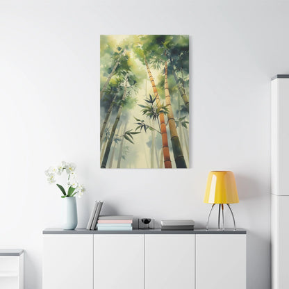 Tableau Bambous zen dans un salon contemporain
