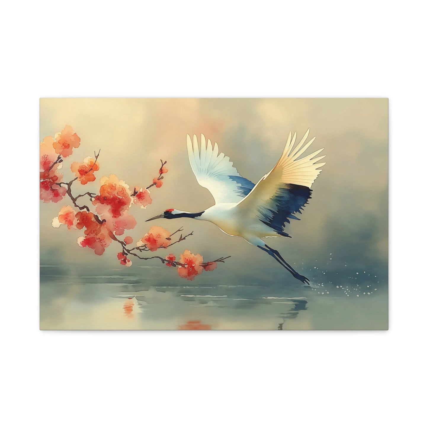 Tableau Grue cerisier zen — vue de face