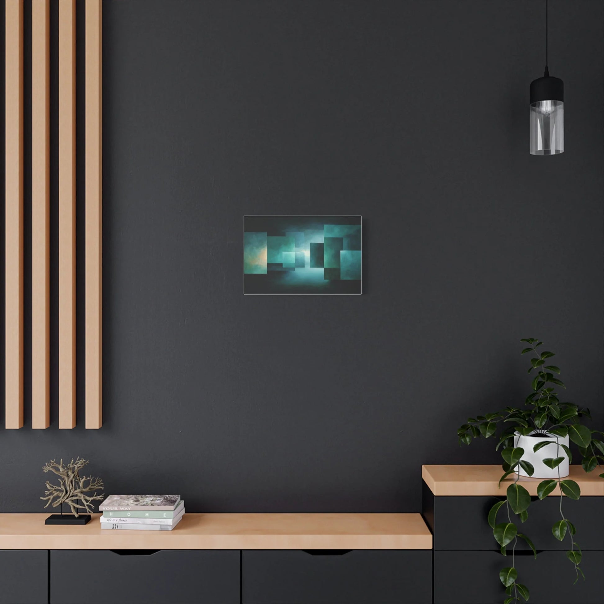 Tableau Tableau abstrait vert sauge salon design
