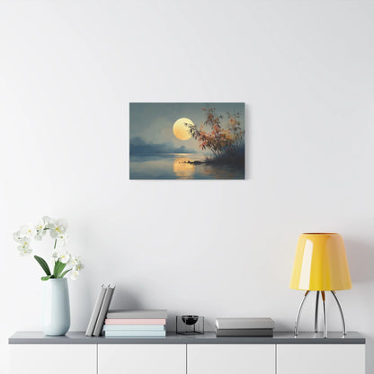 Tableau Lune dorée esprit peinture chinoise classique