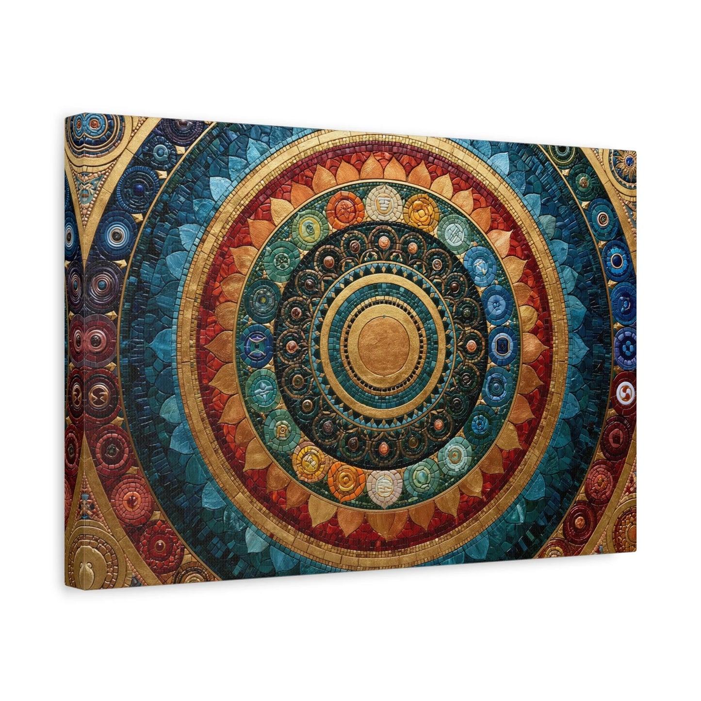 Tableau en Mosaïque Mandala Chakras - Roue Intérieure - ambiance chambre adolescent